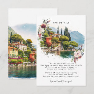 D'accompagnement Lac de Côme Italie - Carte d'information mariage é