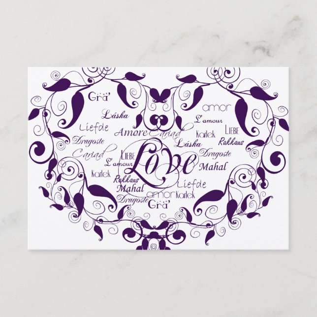 D'accompagnement L'amour dans n'importe quelle langue sur la carte  (Devant)