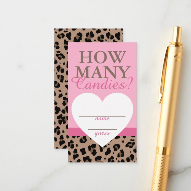D'accompagnement Leopard & rose Combien de bonbons Jeu Guides Carte (Devant/Arrière en situation)
