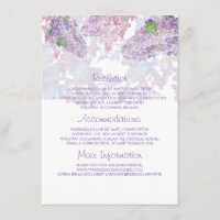 Lilac Aquarelles Information du Mariage Carte d'hô