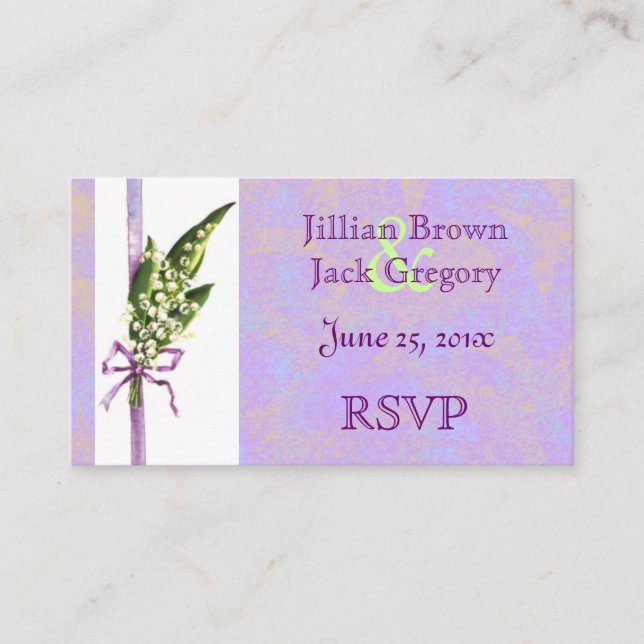 D'accompagnement Lilly de Valley BRIDAL carte RSVP (Devant)