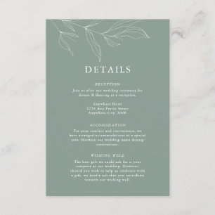 D'accompagnement Line Art Foliage Détails Feuilles Carte de boîtier