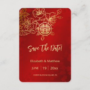 D'accompagnement Line Art Red Chinese Wedding Enregistrer La Carte 