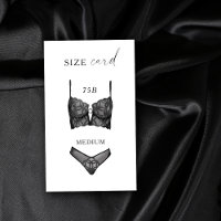 Lingerie aquarelle carte de taille de douche noir