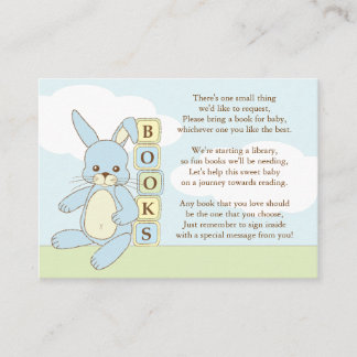 D'accompagnement Livre de Baby shower Bunny Bleu Insérer une carte