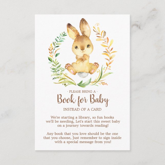 D'accompagnement Livre de Baby shower de lapin doux pour la carte b (Devant)