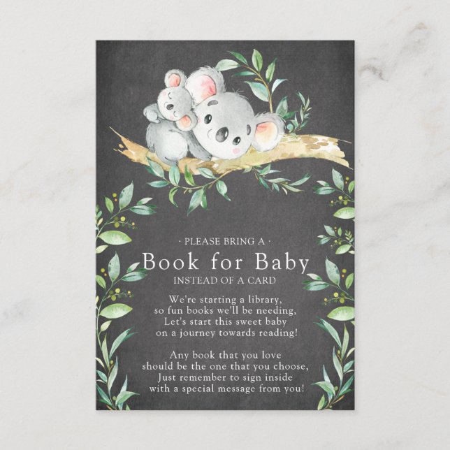 D'accompagnement Livre de Baby shower de l'ours Koala pour la carte (Devant)