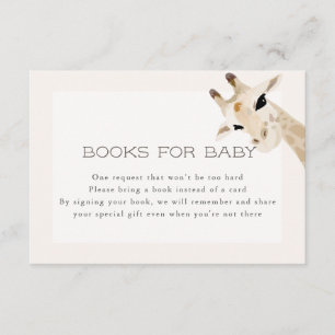 D'accompagnement Livres de Baby Shower Girafe pour Bébé Carte