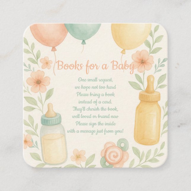 D'accompagnement Livres de Baby shower mignonnes pour la carte de b (Devant)