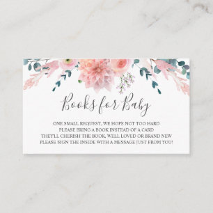 D'accompagnement Livres de fleurs d'aquarelle rose pour bébé carte