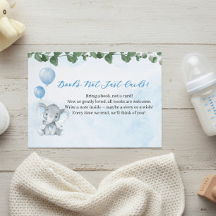 D'accompagnement Livres d'Éléphant Bleu pour Carte de Baby Shower