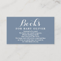 Livres Dusty Blue pour carte de demande pour bébé