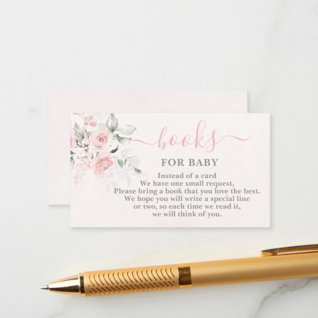 D'accompagnement Livres en rose vif pour la carte fille bébé (Devant/Arrière en situation)