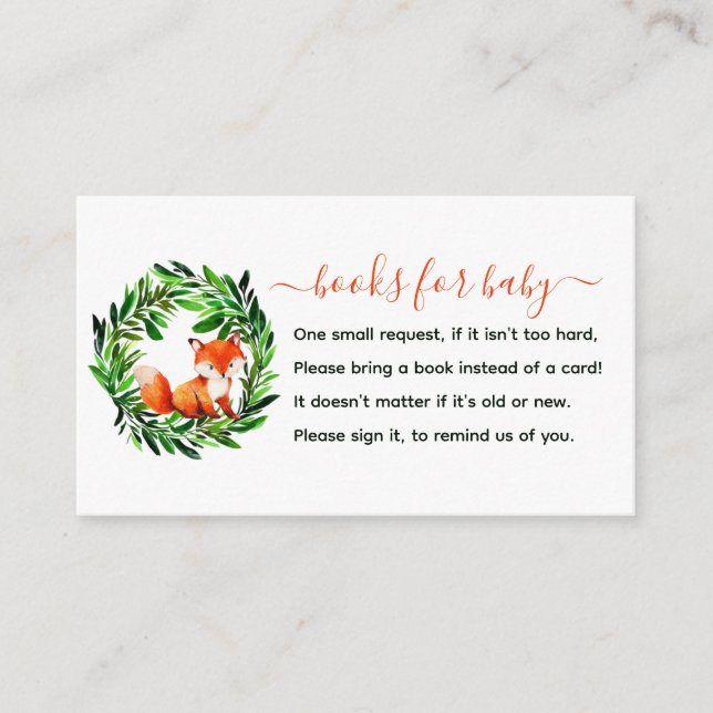 D'accompagnement Livres Fox mignonnes pour carte Baby shower (Devant)
