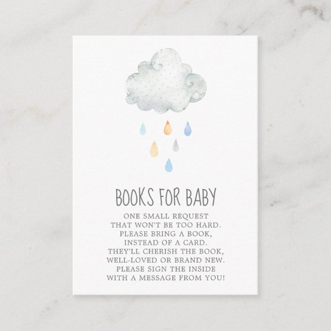 D'accompagnement Livres nuages de pluie pour bébé garçon carte de b (Devant)