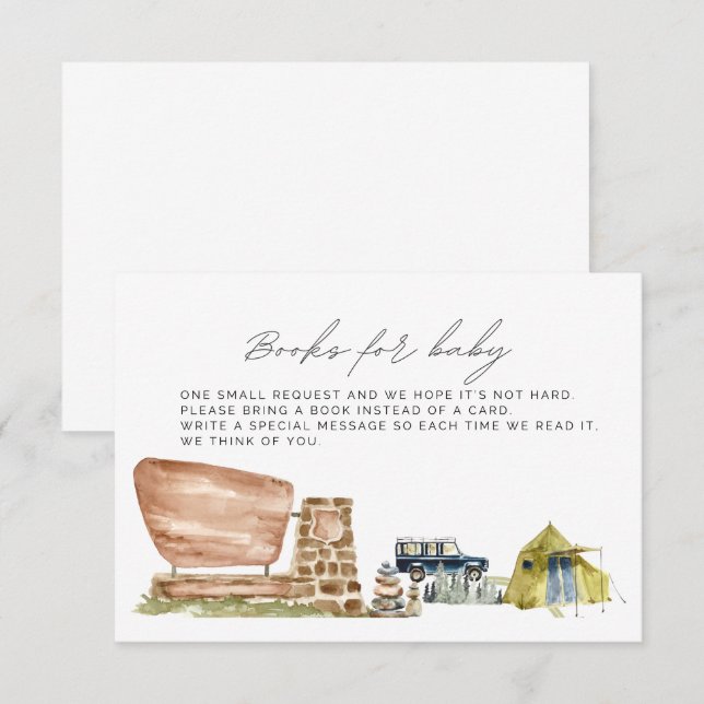 D'accompagnement Livres pour bébé, carte Baby shower, Nation (Devant / Derrière)