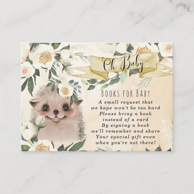 D'accompagnement livres pour bébé hérisson pour bébé carte de deman (Devant)