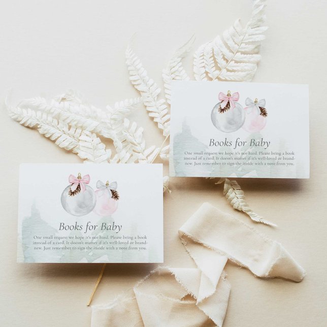 D'accompagnement Livres pour filles roses de Noël pour la carte de  (Christmas Baby Shower Books for Baby card)
