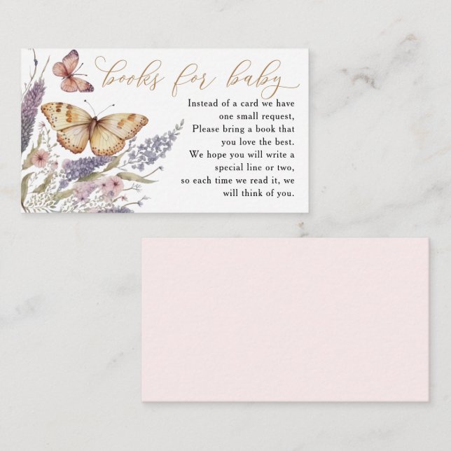 D'accompagnement Livres pour petits papillons pour la carte de boît (Devant / Derrière)