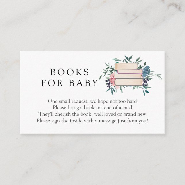 D'accompagnement Livres rose et bleu Floral pour Baby insert carte (Devant)