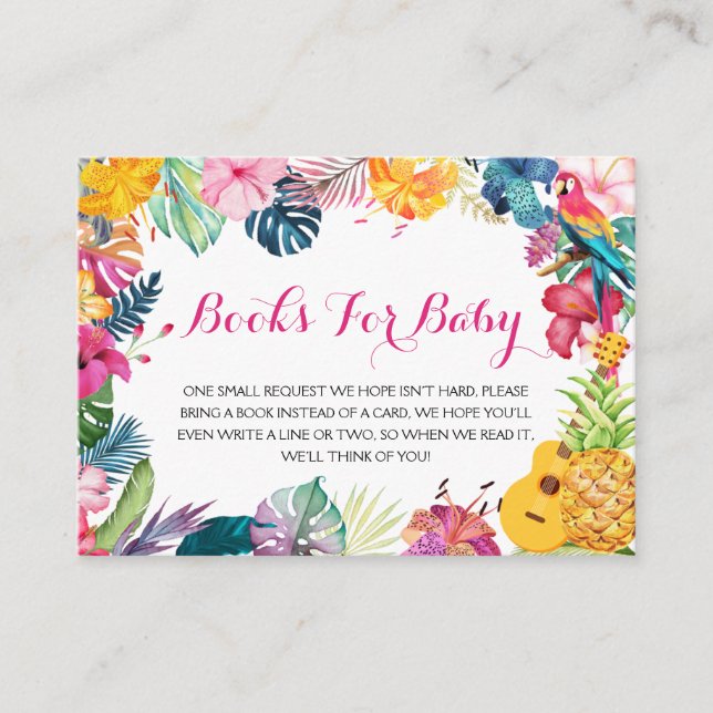 D'accompagnement Livres Tropical Luau pour la carte de boîtier bébé (Devant)