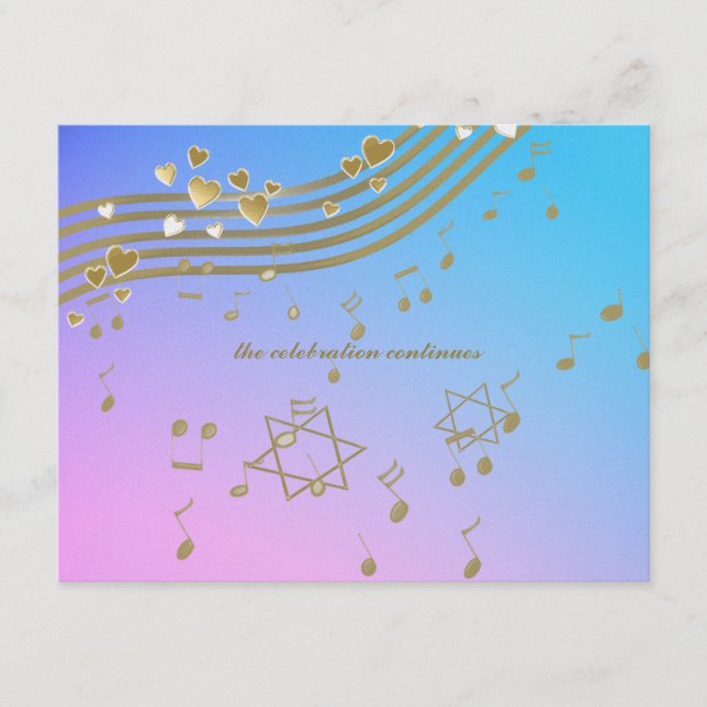 D'accompagnement Love Songs Carte de réception Bat mitzvah (Devant)