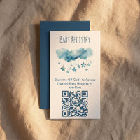 Lune et étoiles baby shower QR Code Carte d'enregi