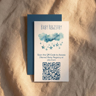D'accompagnement Lune et étoiles baby shower QR Code Carte d'enregi