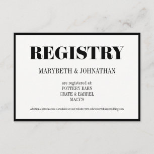 D'accompagnement M. et Mme Modern Bold Mariage Carte d'enregistreme