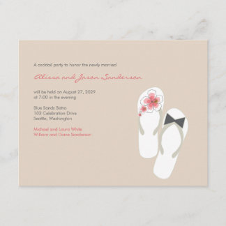 D'accompagnement M. & Mme Flip Flops Carte de réception de mariage
