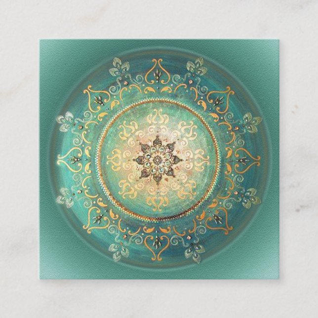 D'accompagnement Mandala Turquoise - Carte d'Enclosure, Message de  (Devant)