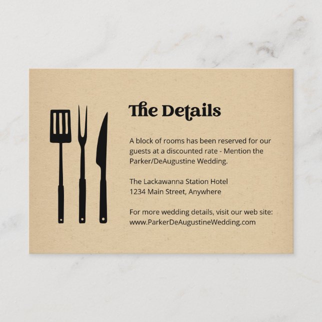 D'accompagnement Mariage BBQ - Informations Détails Carte de boîtie (Devant)