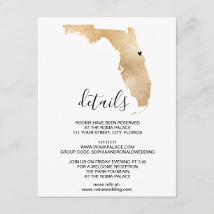 D'accompagnement Mariage Destination Floride Carte Coeur amovible