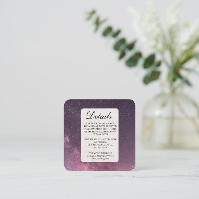 D'accompagnement Mariage élégant avec carte de renvoi simple (Debout devant)