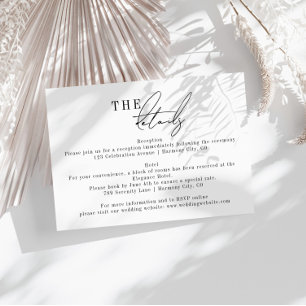 D'accompagnement Mariage minimaliste moderne Détails Carte de boîti