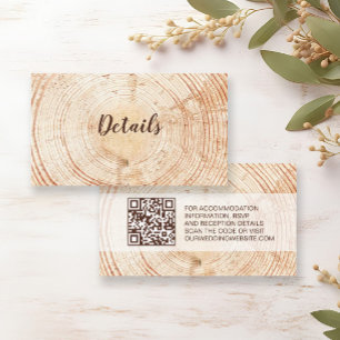 D'accompagnement Mariage Rustique Carte de détails avec code QR per