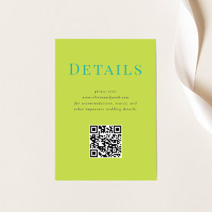 D'accompagnement Mariage Tropical moderne Détails Carte avec code Q