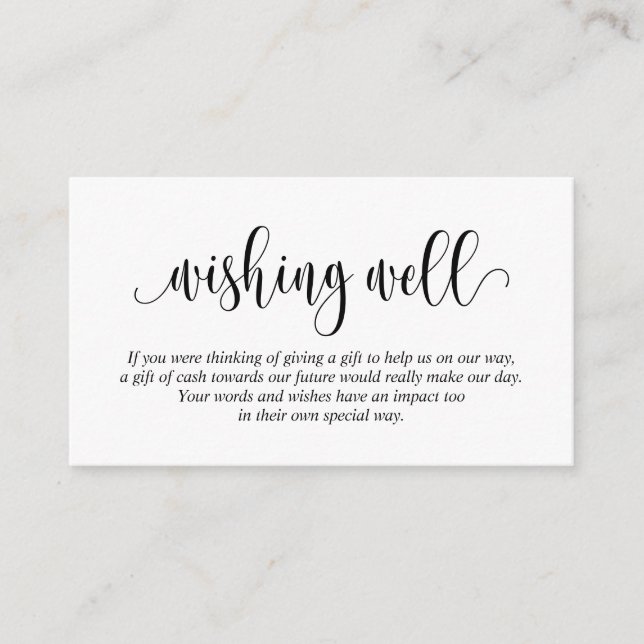 D'accompagnement Mariage Wishing Well, Carte de boîtier de script m (Devant)