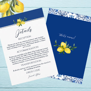D'accompagnement Marine Italien Lemon Détails Mariage Carte de boît