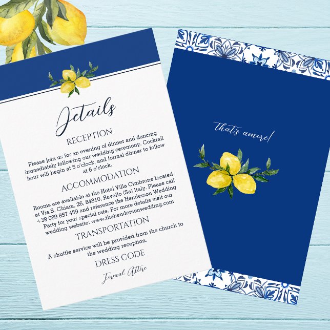 D'accompagnement Marine Italien Lemon Détails Mariage Carte de boît (Créateur téléchargé)