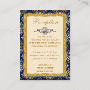 D'accompagnement Marine, Parties scintillant Gold FAUX, Carte de bo