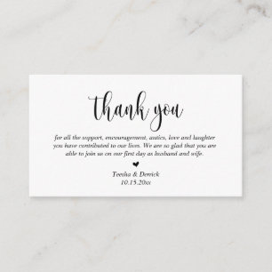 D'accompagnement Merci mariage, Carte de boîtier de script moderne