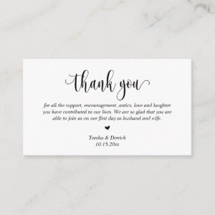 D'accompagnement Merci mariage, Carte de boîtier de script moderne