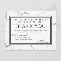 Merci moderne en marbre gris pour votre carte de c