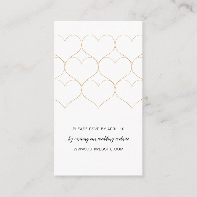 D'accompagnement Modern Gold coeur mariage rsvp carte en ligne (Devant)