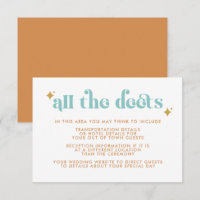 Moderne Retro Beachy Mariage Détails Carte de boît