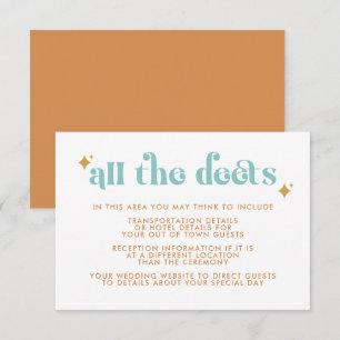 D'accompagnement Moderne Retro Beachy Mariage Détails Carte de boît