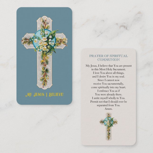D'accompagnement Mon Jésus Je Crois Carte de Communion Spirituelle (Devant / Derrière)