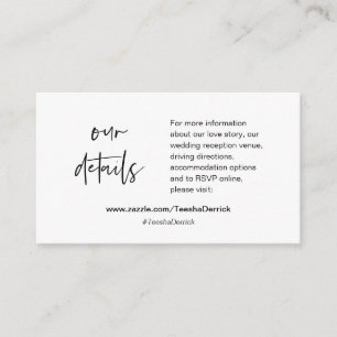 D'accompagnement Nos détails de mariage, site Web, RSVP, Carte de b