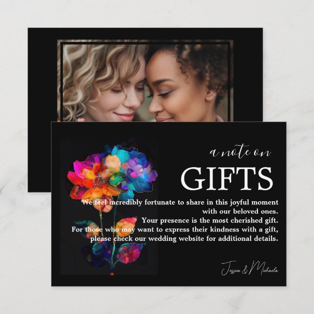 D'accompagnement 🌈 Note sur la carte GIFTS Petals & Pride (Devant / Derrière)